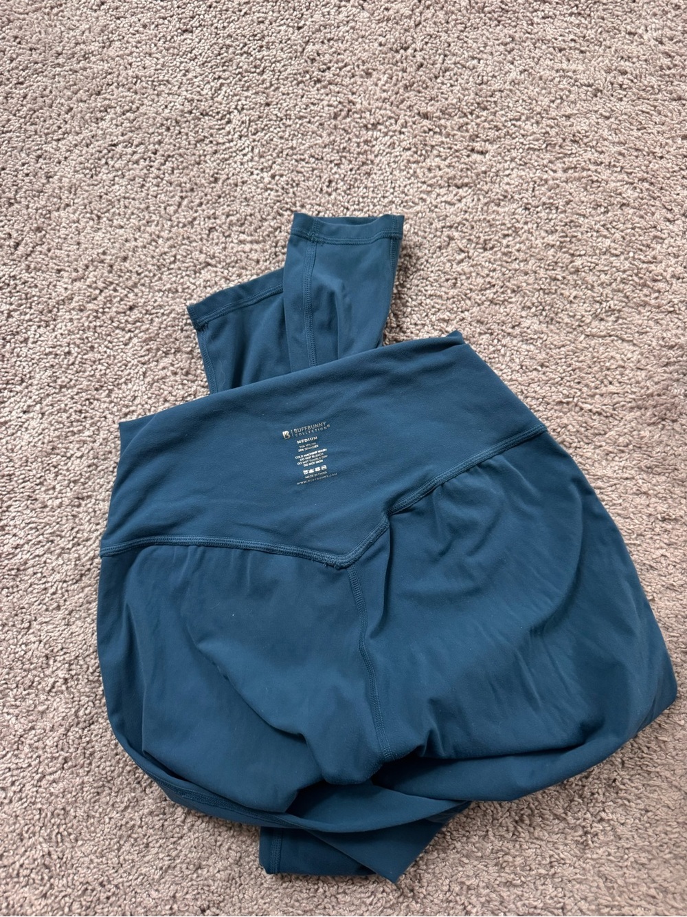 BuffBunny Teal Blue Leggings and Sports Bra Set - Picture 4 of 5